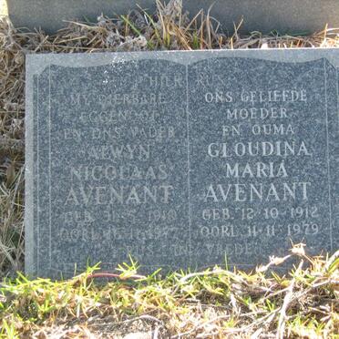 AVENANT Alwyn Nicolaas 1910-1977 &amp; Gloudina Maria 1912-1979