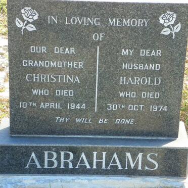 ABRAHAMS Harold -1974 :: ABRAHAMS Christina -1944