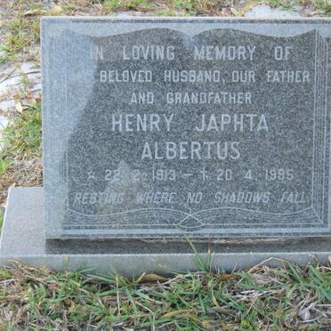 ALBERTUS Henry Japhta 1913-1995