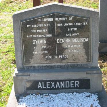 ALEXANDER Sylvia 1930-1996 :: ALEXANDER Denise Belinda 1962-1997