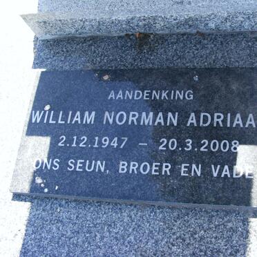 ADRIAANS William Norman 1947-2008