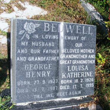 BEDWELL George Henry 1923-1987 &amp; Louisa Katherine 1926-1995