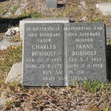 BOSHOFF Charles 1933-1977 &amp; Fanny 1933-1978