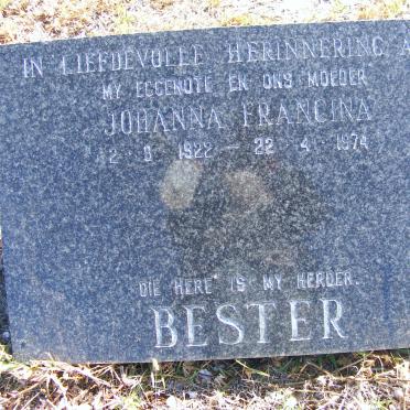 BESTER Johanna Francina 1922-1974