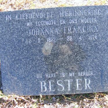 BESTER Johanna Francina 1922-1974