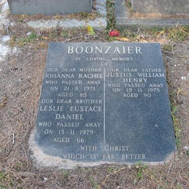 BOONZAIER Justus William Henry -1975 &amp; Johanna Rachel -1971 :: BOONZAIER Leslie Eustace Daniel -1979