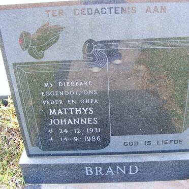 BRAND Matthys Johannes 1931-1986