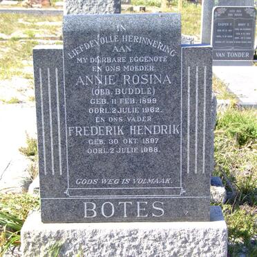 BOTES Frederik Hendrik 1897-1968 &amp; Annie Rosina BUDDLE 1899-1962