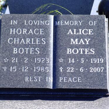 BOTES Horace Charles 1923-1985 &amp; Alice May 1919-2007