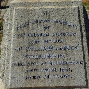 BROADHURST William James -1921
