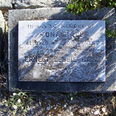 BALL Ernest Leslie 1896-1972 &amp; Mona 1891-1962