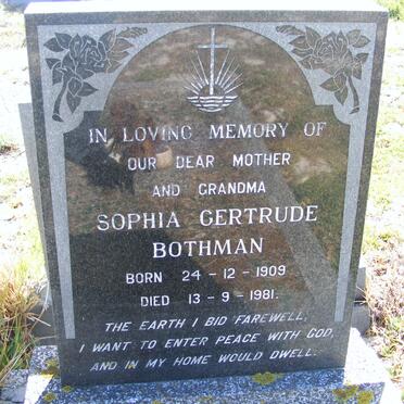 BOTHMAN Sophia Gertrude 1909-1981