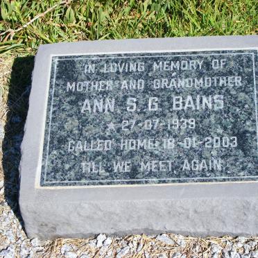BAINS Ann S.G. 1939-2003