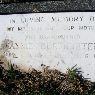 BURMEISTER Annie 1929-1980