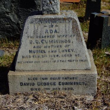 CUMMINGS David George -1930 &amp; Ada -1924