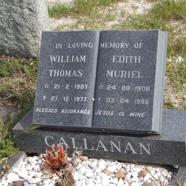 CALLANAN William Thomas 1907-1977 &amp; Edith Muriel 1906-1996