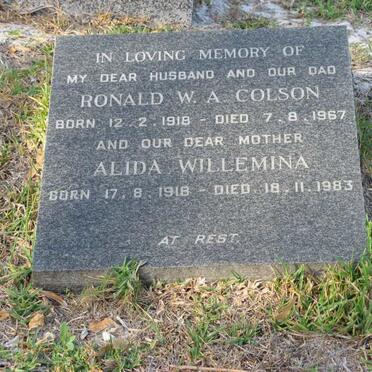 COLSON Ronald W.A. 1918-1967 &amp; Alida Willemina 1918-1983