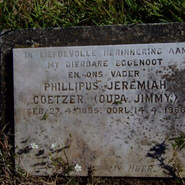 COETZER Phillipus Jeremiah 1895-1966