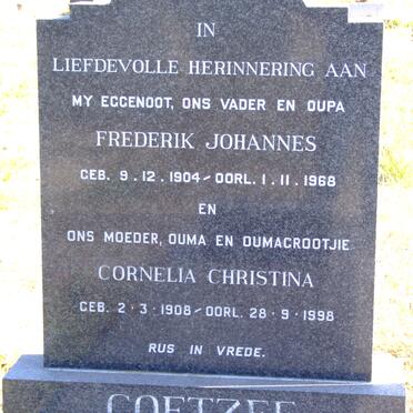 COETZEE Frederik Johannes 1904-1968 &amp; Cornelia Christina 1908-1998