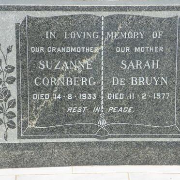 CORNBERG Suzanne -1933 :: DE BRUYN Sarah -1977