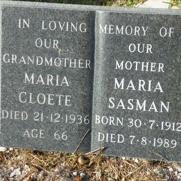 CLOETE Maria -1936 :: SASMAN Maria 1912-1989