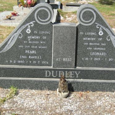 DUDLEY Leonard 1913-2002 &amp; Pearl RAVELL 1930-1974