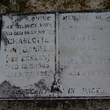 DANIELS David -1973 &amp; Charlotte Ann nee ECKLES -1965