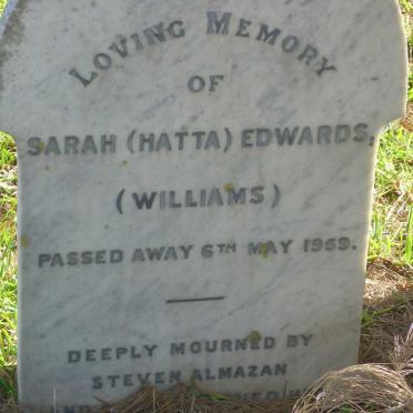 EDWARDS Sarah nee WILLIAMS -1959