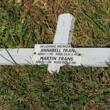 FRANS Martin 1948-2002 &amp; Annabell 1950-1992