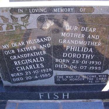 FISH Reginald Charles 1928-1985 &amp; Philida Dorothy 1930-1995