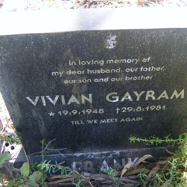 FRANK Vivian Gayram 1948-1981