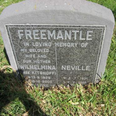 FREEMANTLE Neville 1931-2005 &amp; Wilhelmina KITSHOFF 1925-2000