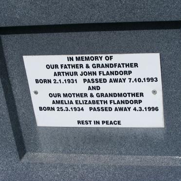 FLANDORP Arthur John 1931-1993 &amp; Amelia Elizabeth 1934-1996