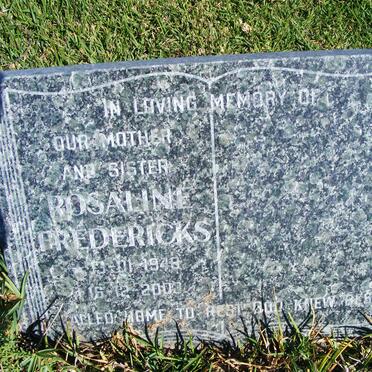 FREDERICKS Rosaline 1948-2000