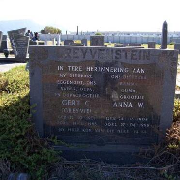 GREYVENSTEIN Gert C. 1901-1983 &amp; Anna W. 1908-1999