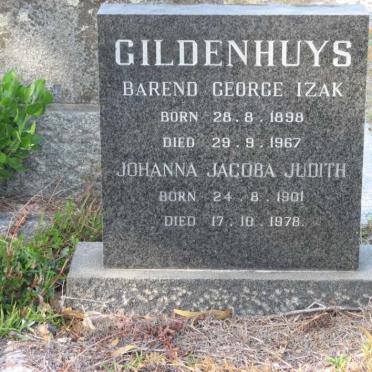 GILDENHUYS Barend George Izak 1898-1967 &amp; Johanna Jacoba Judith 1901-1978