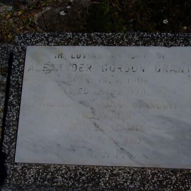 GRANT Alexander Gordon 1908-1970 &amp; Wilhelmina Johanna GARTER 1916-2003 