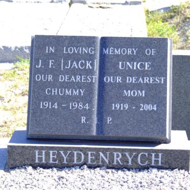 HEYDENRYCH J.F. 1914-1984 &amp; Unice 1919-2004