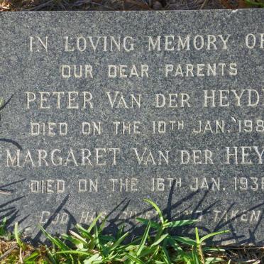 HEYDE Peter, van der -1981 &amp; Margaret -1936