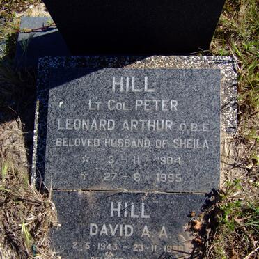 HILL Peter Leonard Arthur 1904-1995 &amp; Sheila -1993 :: HILL David A.A. 1943-1998