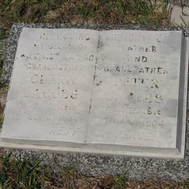 JACOBS Peter 1915-1984 &amp; Clara 1919-1084