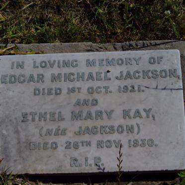 JACKSON Edgar Michael -1921 :: KAY Ethel Mary nee JACKSON -1930