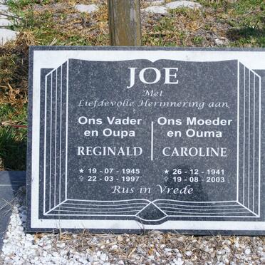 JOE Reginald 1945-1997 &amp; Caroline 1941-2003