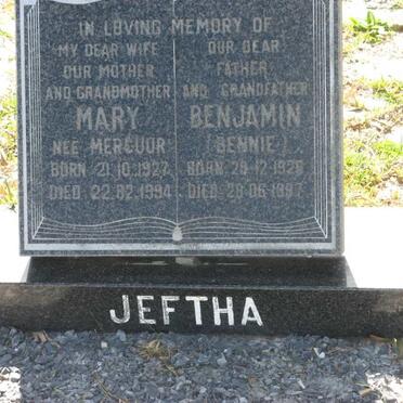 JEFTHA Benjamin 192?-1997 &amp; Mary MERCUUR 1927-1994