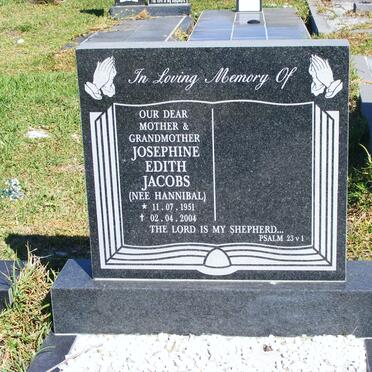 JACOBS Josephine Edith nee HANNIBALL 1951-2004