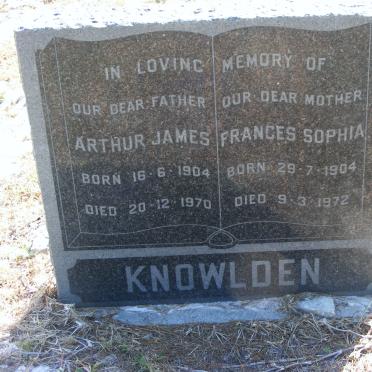 KNOWLDEN Arthur James 1904-1970 &amp; Frances Sophia 1904-1972
