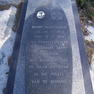 KLEINHANS Deon 1954-1974