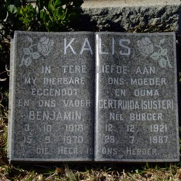 KALIS Benjamin 1918-1970 &amp; Gertruida BURGER 1921-1987