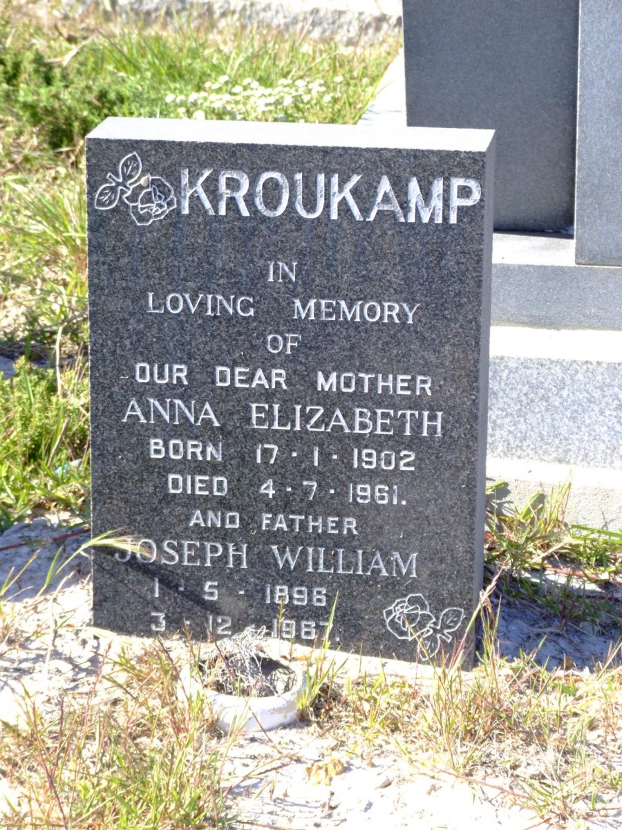 KROUKAMP Joseph William 1896-1967 &amp; Anna Elizabeth 1902-1961