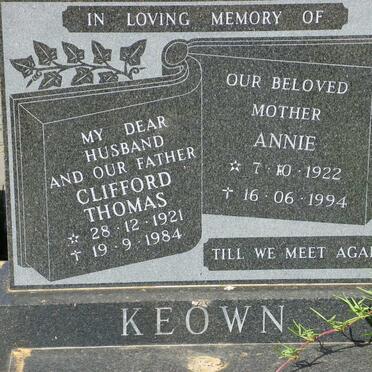 KEOWN Clifford Thomas 1921-1984 &amp; Annie 1922-1994